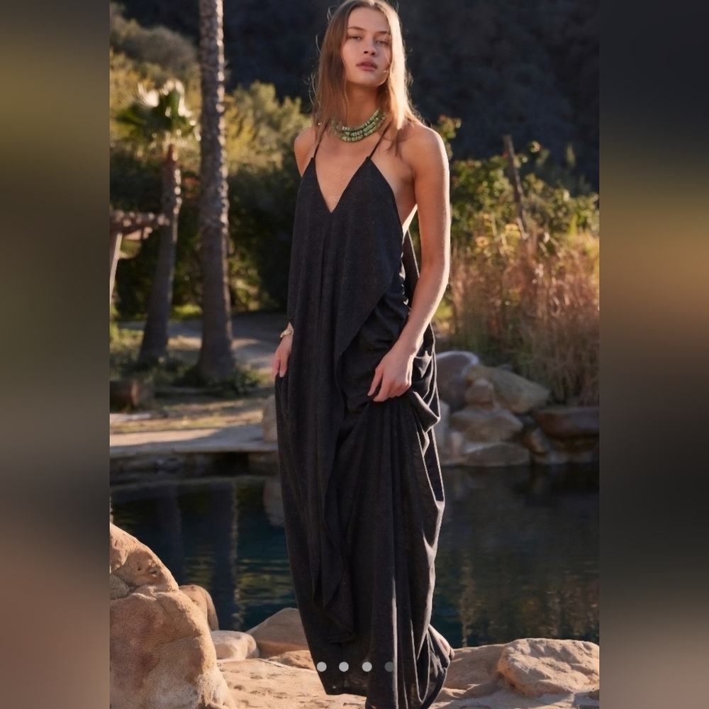 NWT Free People Black Positano Maxi Dress